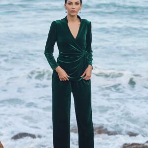 MAREN Velvet Wrap Top & Pants Set