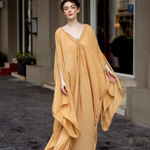 JOANNE Mustard Yellow Kaftan Dress