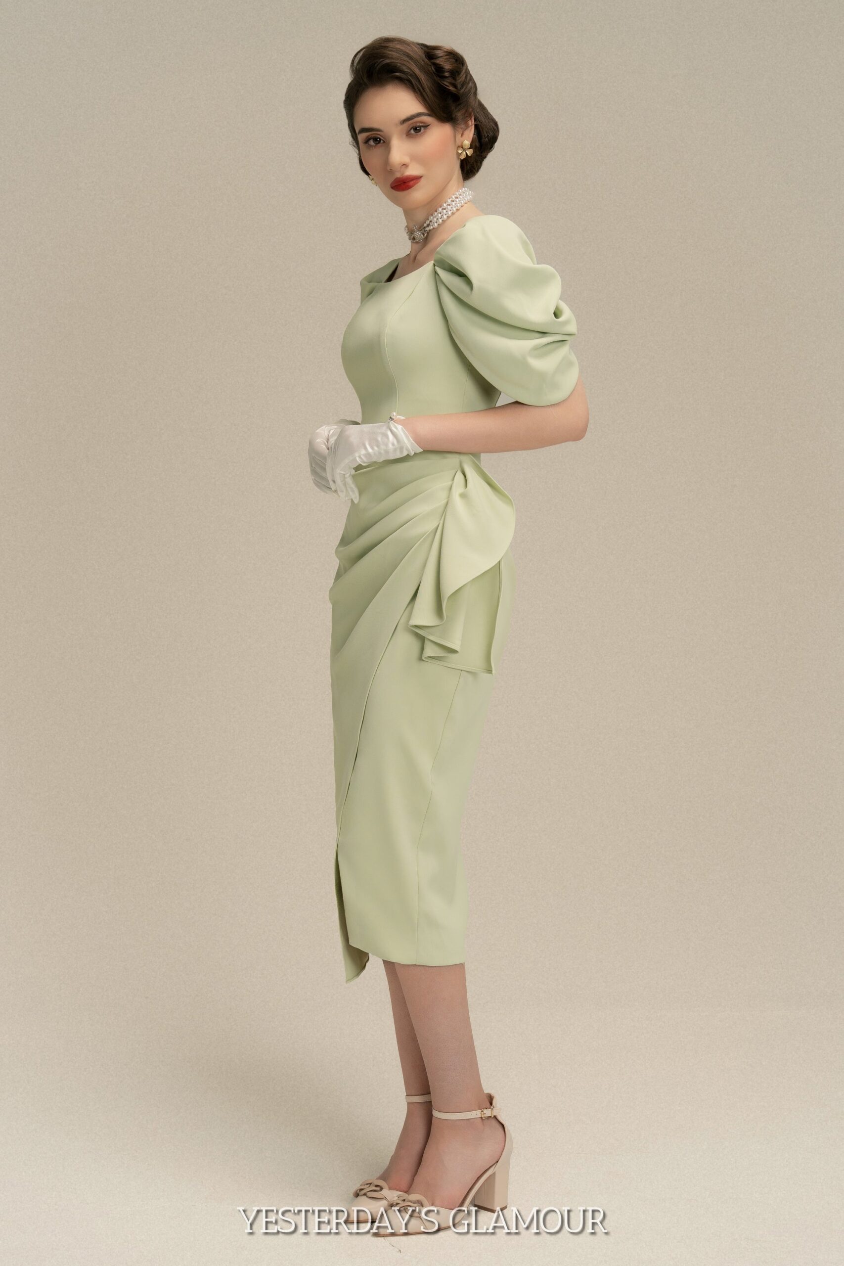 Courtney Puff Sleeve Midi Dress - Image 5