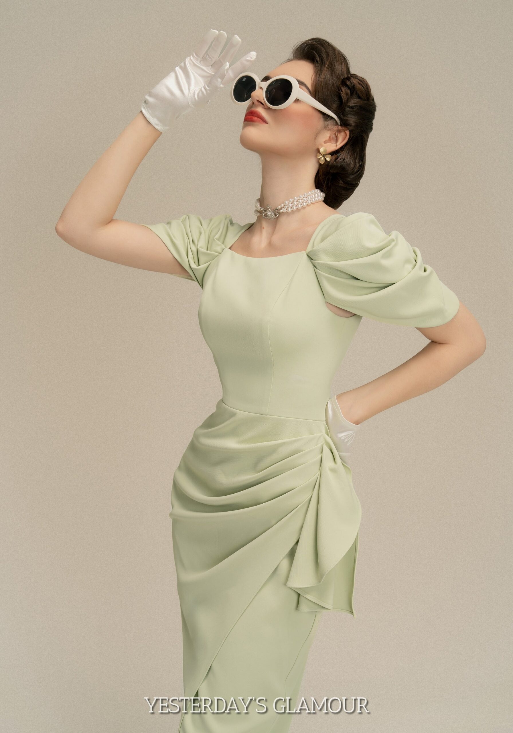 Courtney Puff Sleeve Midi Dress - Image 6