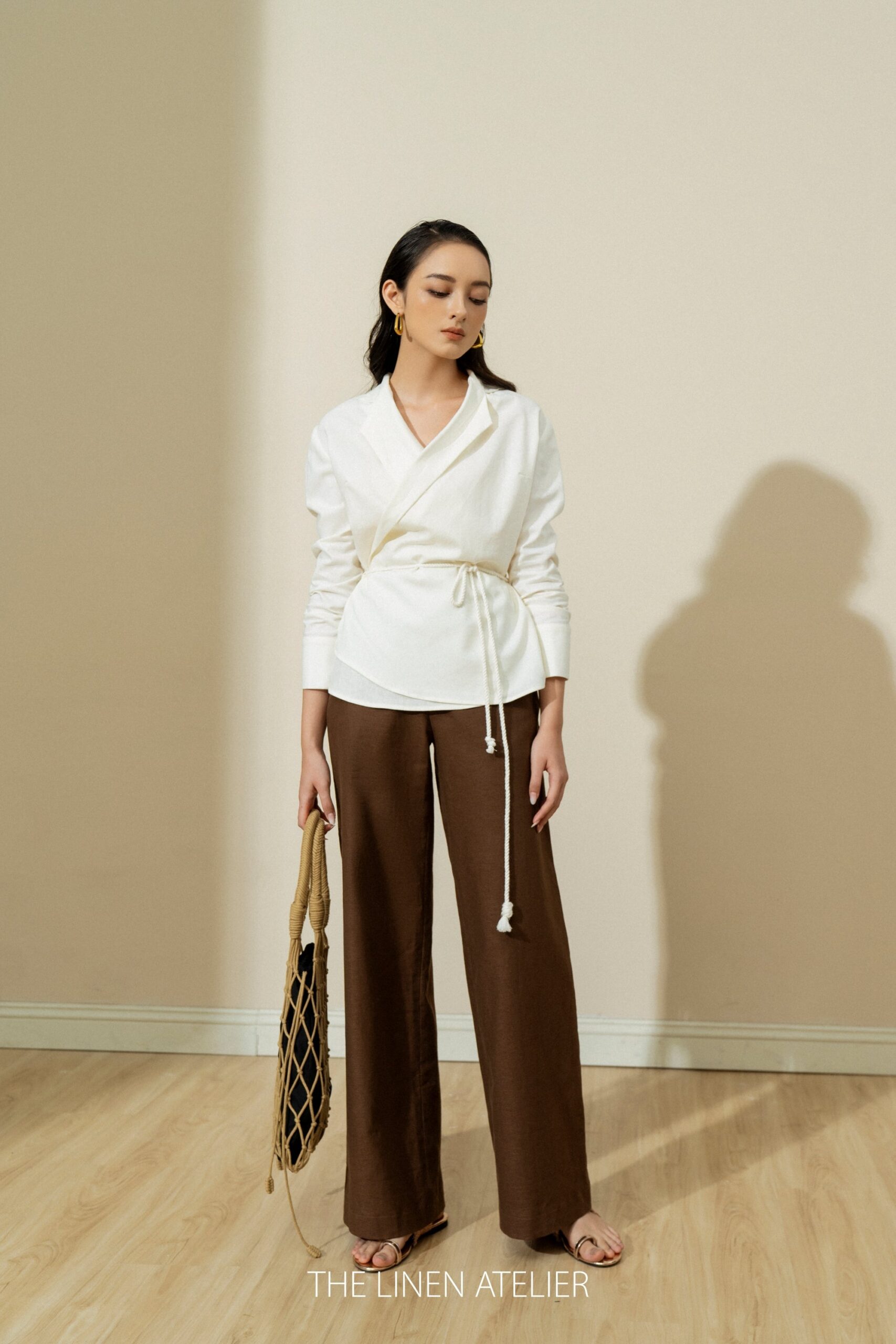 Sophia Wrap Around Linen Top - Image 2