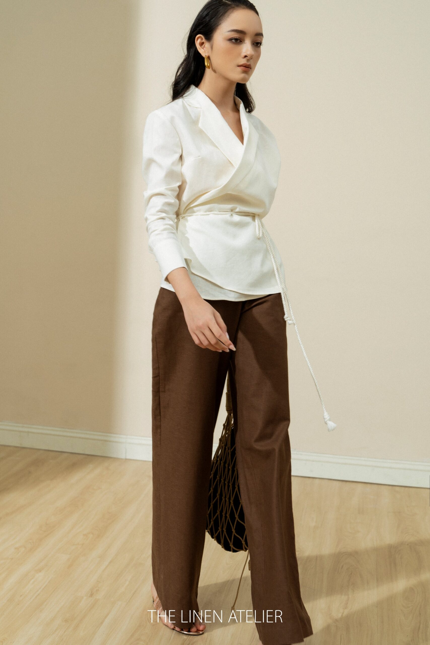 Sophia Wrap Around Linen Top - Image 3