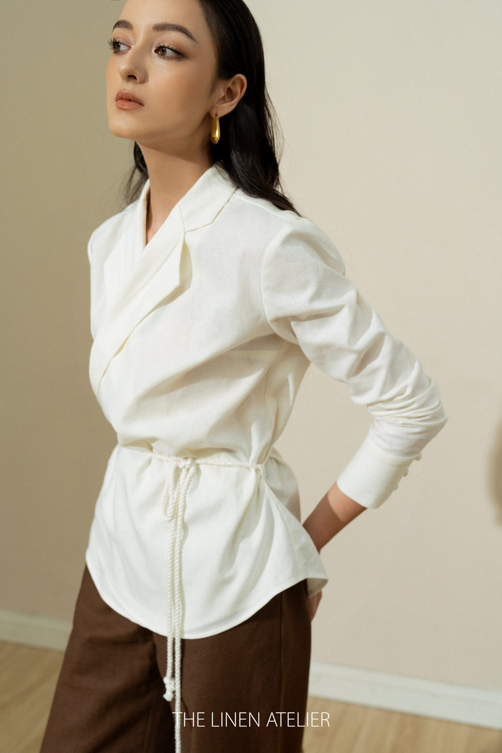Sophia Wrap Around Linen Top - Image 4