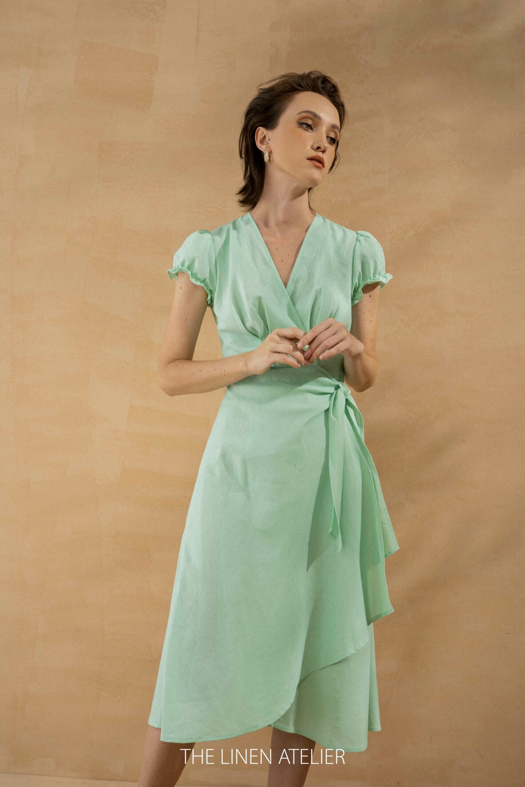 ELLIE Linen Wrap Dress - Image 2