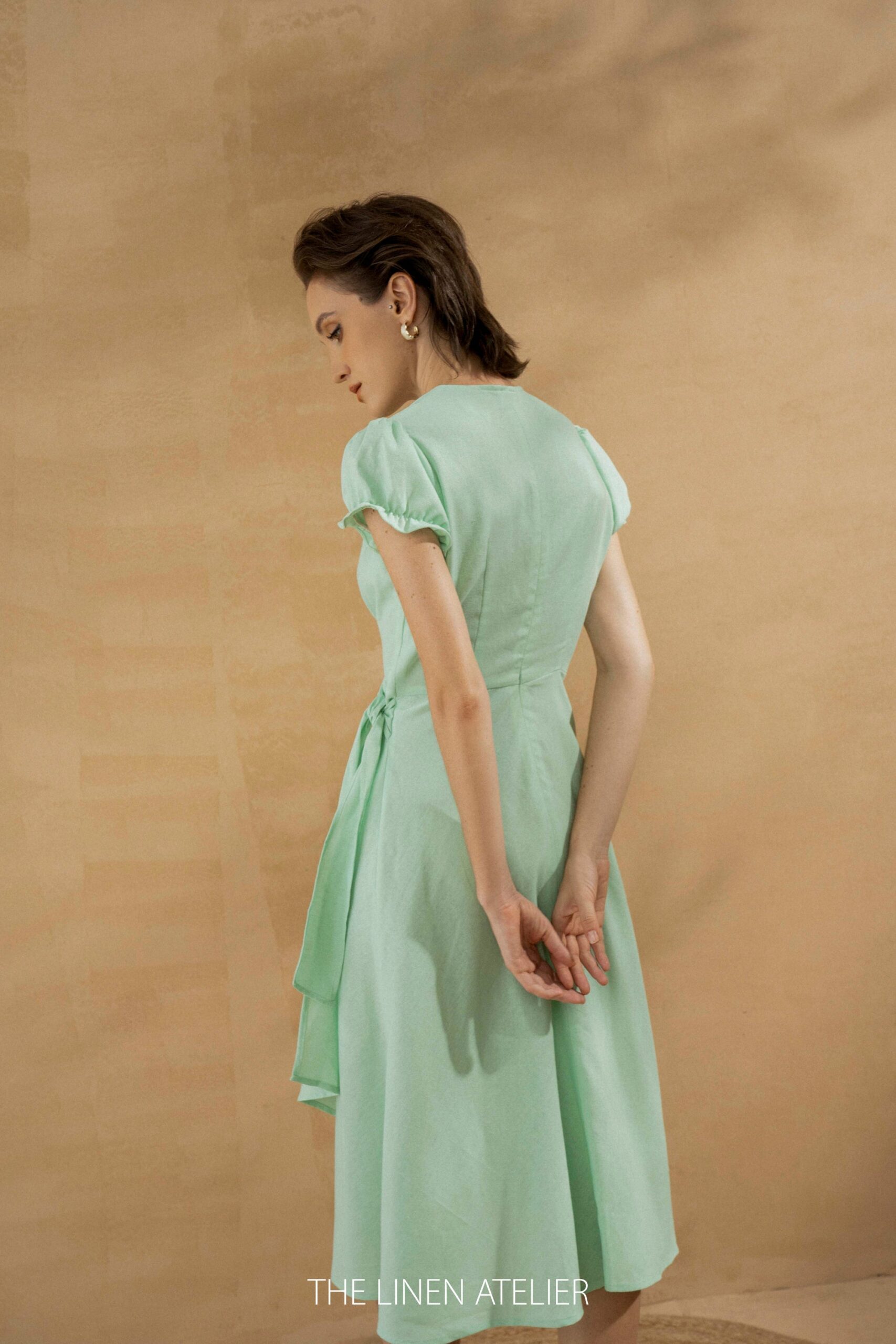 ELLIE Linen Wrap Dress - Image 5