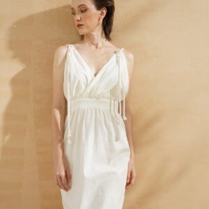 CHLOE Open Back Linen Dress