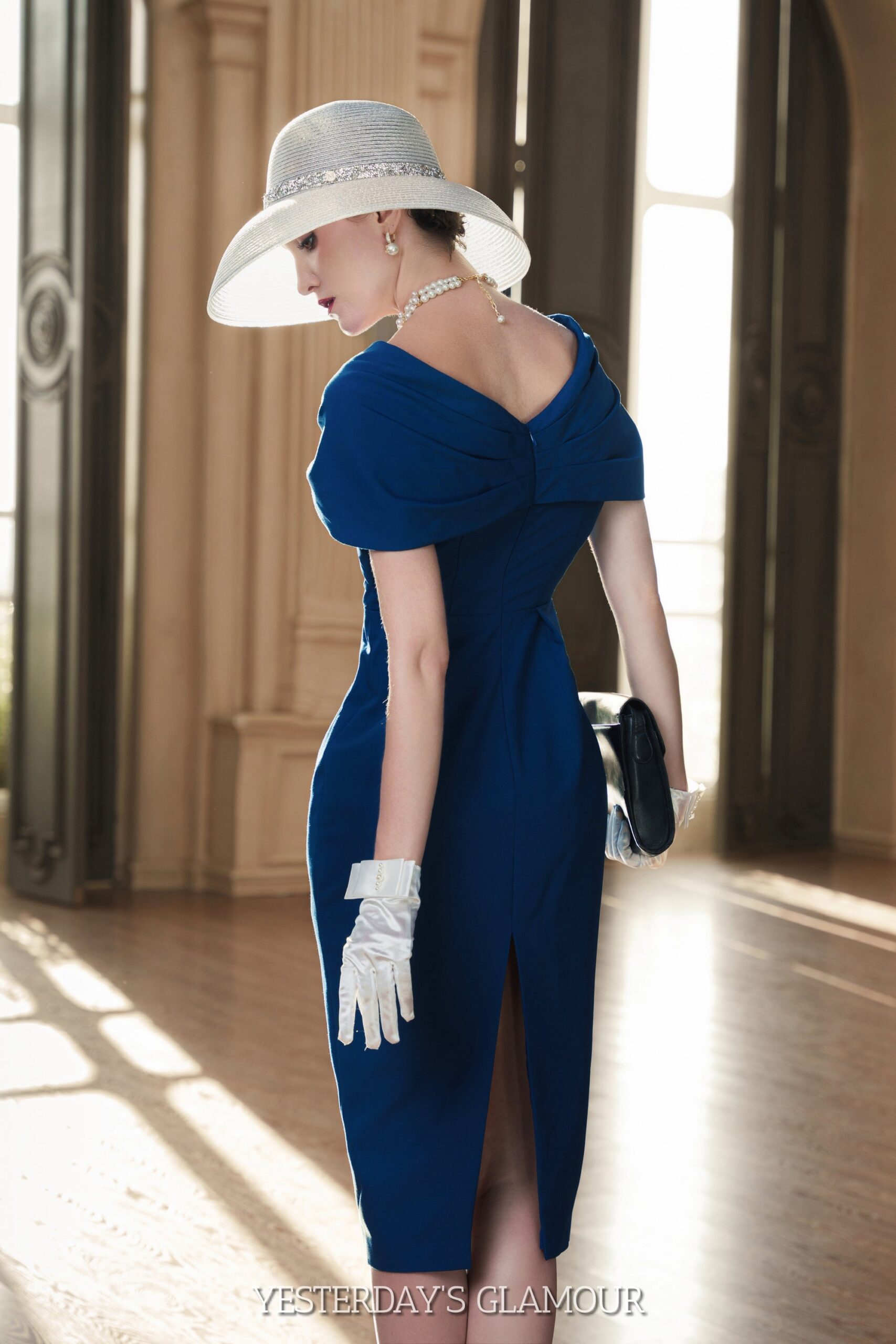 Bria Elegant Tulip Silhouette Dress with Structured Shoulder Design - Image 8