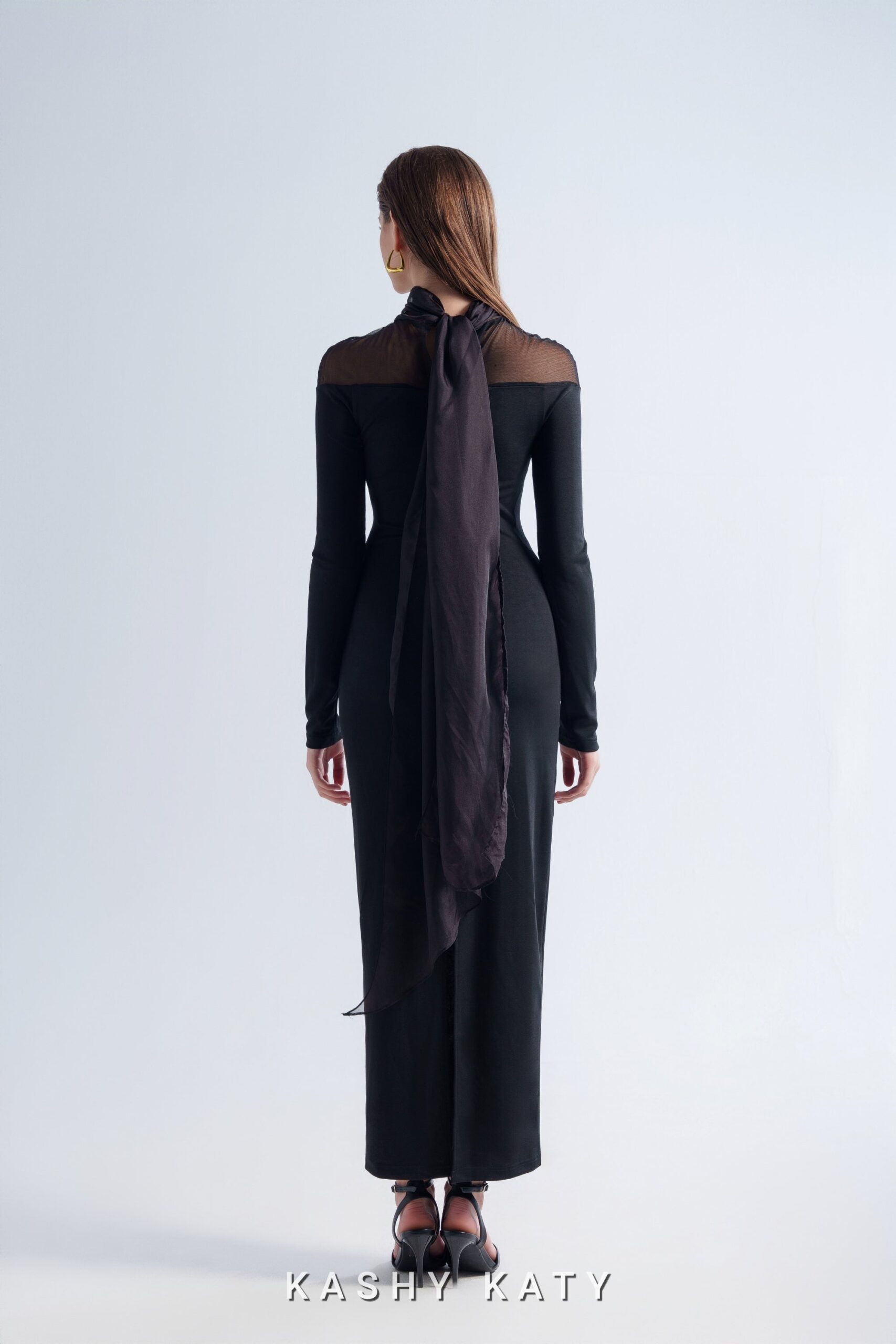 Daniela Cape-Effect Chiffon Midi Dress - Image 5