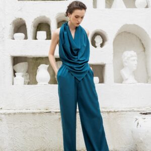 DEBORAH Silk Top And Pants Matching Set