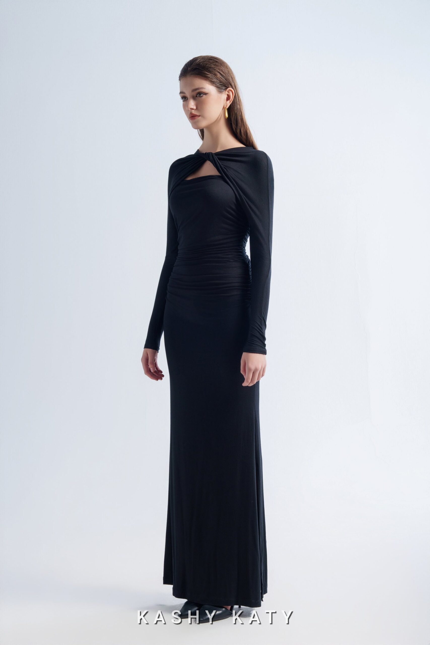 Alita Layered Cutout Draped Maxi Dress - Image 3