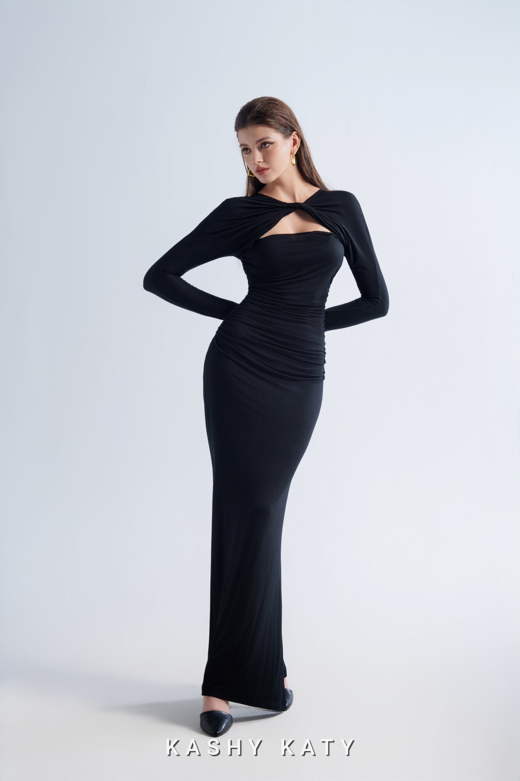 Alita Layered Cutout Draped Maxi Dress - Image 6